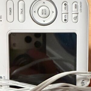 White Portable Baby Monitor with Charging Cable
